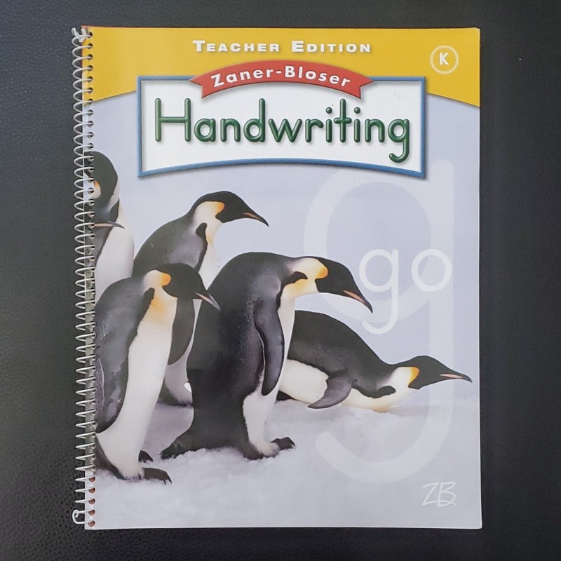 Zaner-Bloser Handwriting Teacher’s Edition Grade K Spiral Bound CD-ROM