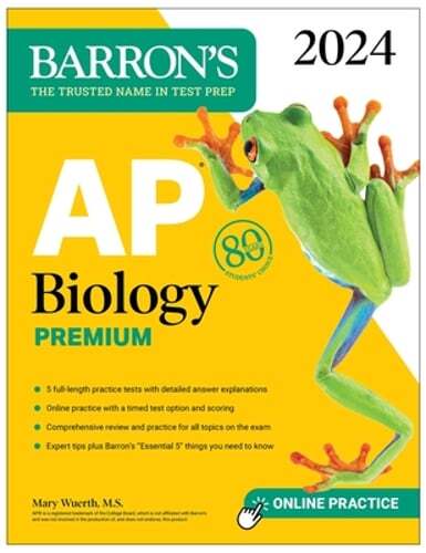 AP Biology Premium, 2024: Comprehensive Review with 5 Practice Tests + an Online