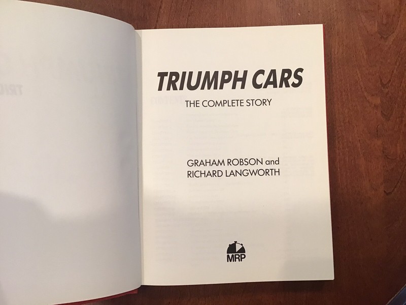 Triumph Cars : The Complete Story by Graham Robson and Richard M. Langworth... gallery