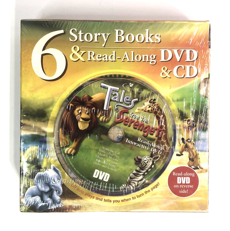 6 STORY BOOKS & Read-Along DVD & CD Sealed-Tales from the Serengeti Free Ship