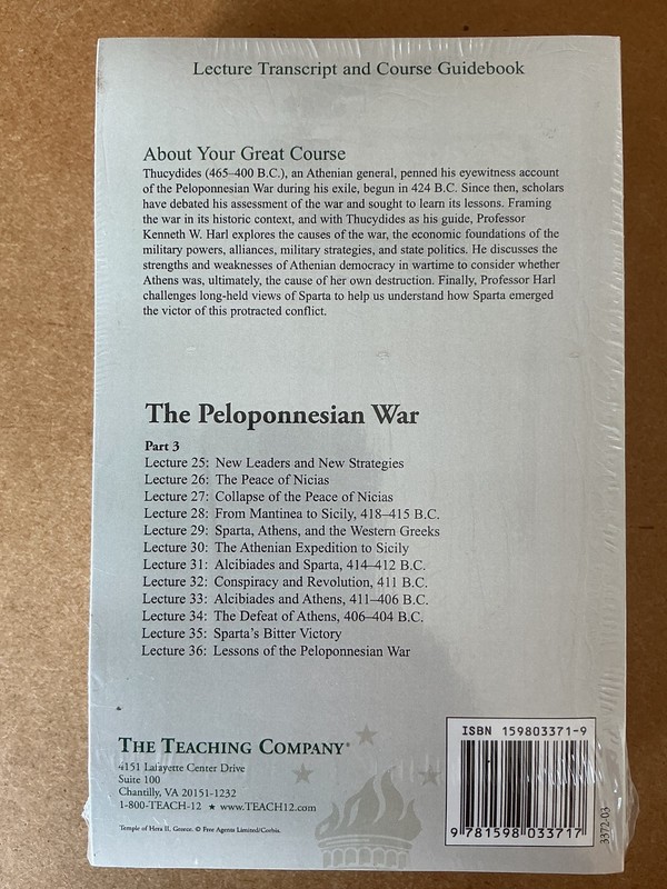 Great Courses The Peloponnesian War Transcript & Guidebook 3 Vols SC NEW gallery