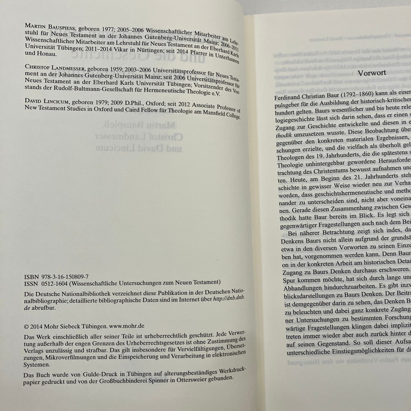GERMAN Ferdinand Christian Baur Und Die Geschichte Des Fruhen Christentums HCDJ gallery