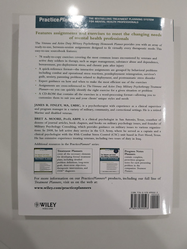 Wiley Practice Planners Lot - Veterans Military & Adult Psychotherapy - 3 Books gallery