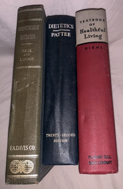 Group of 3 1940s Health Medical Books Communicable Diseases Dietetics…