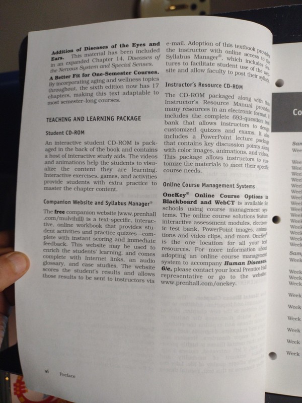 Human Diseases : 6th Ed Teacher's Manual W/CD Test Bank & Power Point VG Cond gallery