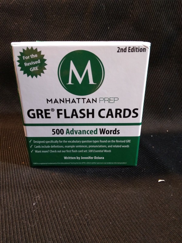 Manhattan Prep GRE: Flash Cards 500 Advanced Words 2nd Edition 2012 New
