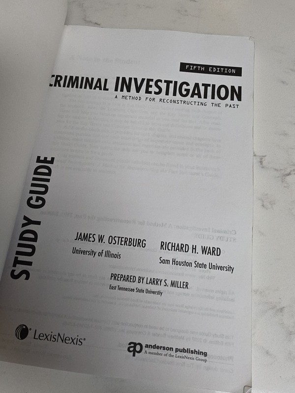 Criminal Investigation A Method For Reconstructing The Past Study Guide... gallery