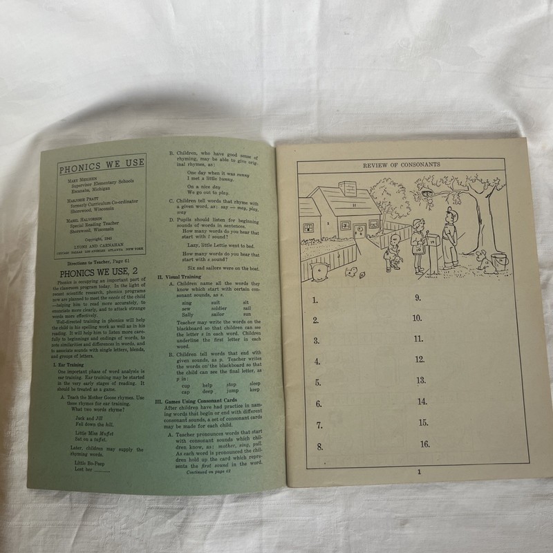 Vintage Phonics We Use 2 1951 Educational 64 Page Workbook by Lyons & Carnahan gallery
