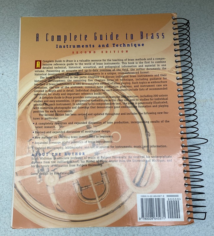A Complete Guide to Brass Instruments and Techniques by Scott Whitener (1997,... gallery