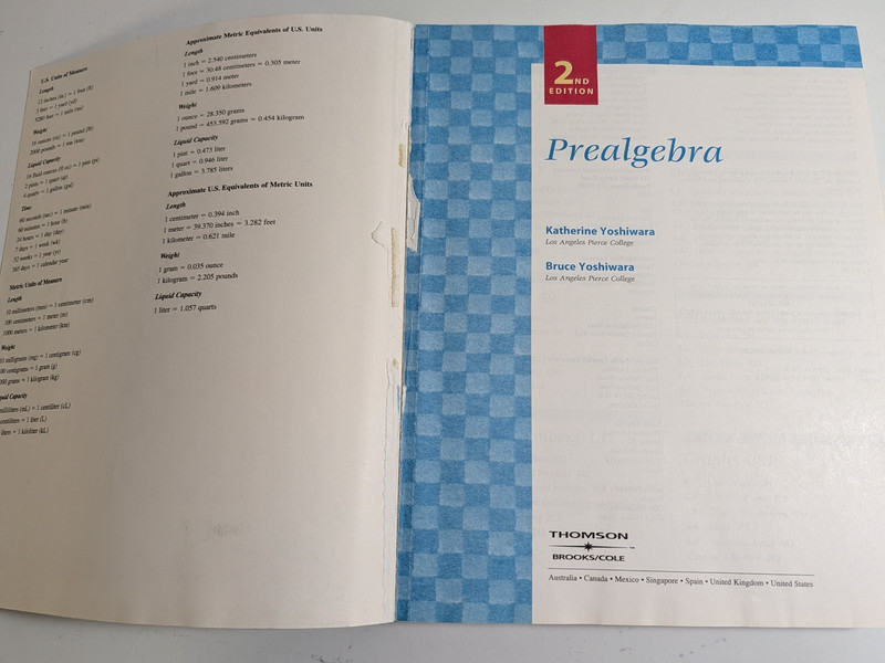 Pre-Algebra 2nd Edition Textbook Katherine Bruce Yoshiwara Thompson (NO DISC) gallery