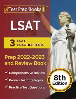 LSAT Prep 2022-2023: 3 LSAT Practice Tests – Paperback, by Rueda Joshua – Good