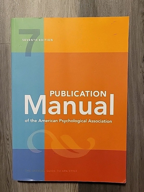 Publication Manual (Official) 7th Edition of the American Psychological…
