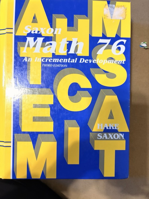 Hake Saxon Math 76 Third Edition Hardcover Textbook English Mathematics