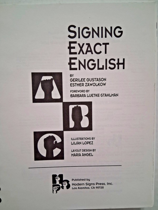 Signing Exact English book, Pocket Edition, 2006, Modern Signs Press, sign lang. gallery
