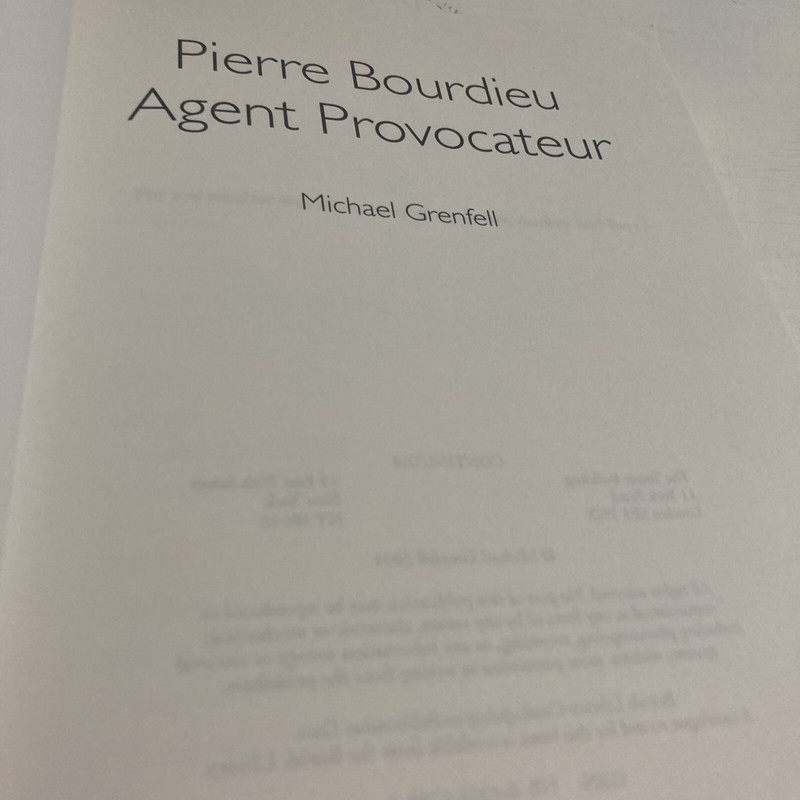 Pierre Bourdieu : Agent Provocateur by Michael Grenfell (2005, Uk-Trade Paper) gallery