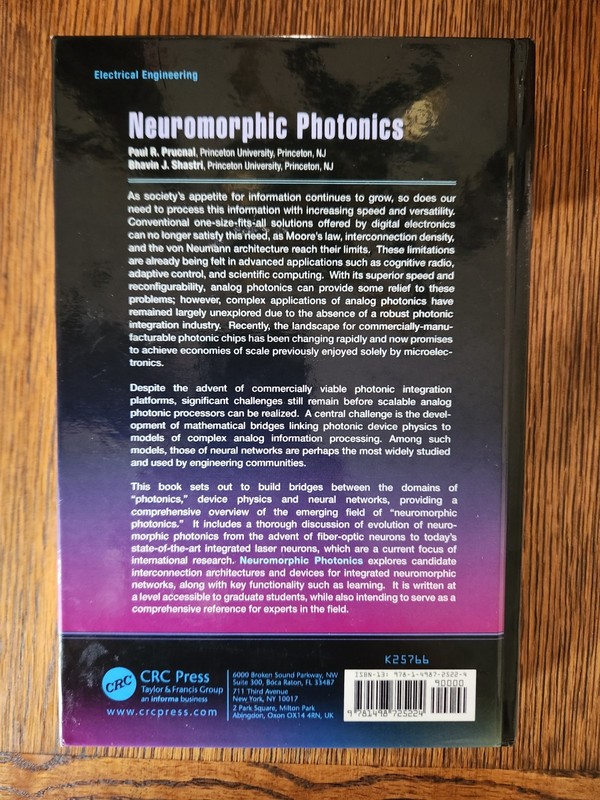 Neuromorphic Photonics by Paul Prucnal & Bhavin Shastri 2017 HC Taylor & Francis gallery
