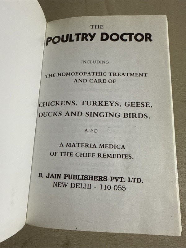 The Poultry Doctor Homeopathic Treatment Care Chickens Turkeys By B Jain PB gallery