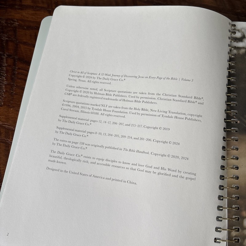 The Daily Grace Co "Christ In All Of Scripture" Volume 3 Spiral Bound Workbook gallery