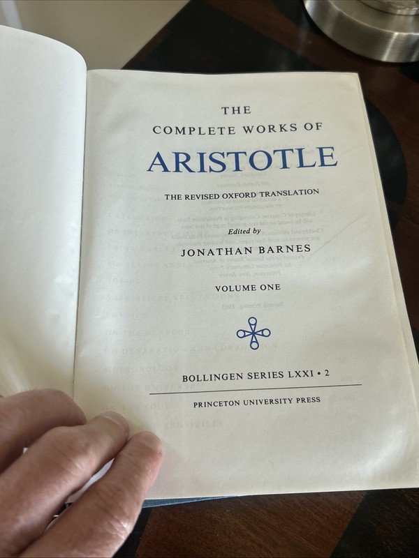 The Complete Works of ARISTOTLE Volume 1 Revised Oxford Translation Hardcover gallery