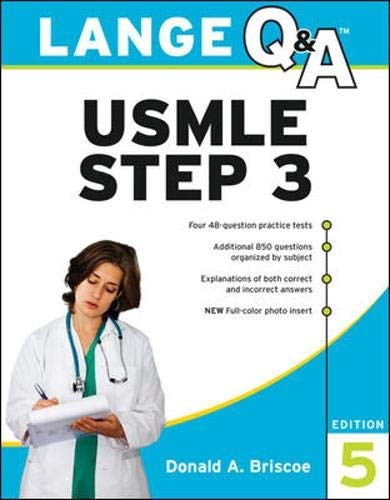 LANGE Q&A USMLE STEP 3, FIFTH EDITION By Donald Briscoe