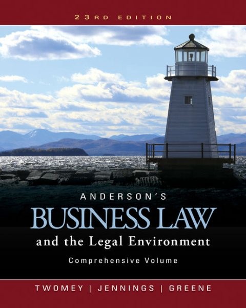 Anderson’s Business Law and the Legal Environment, Hardcover by Twomey, David…