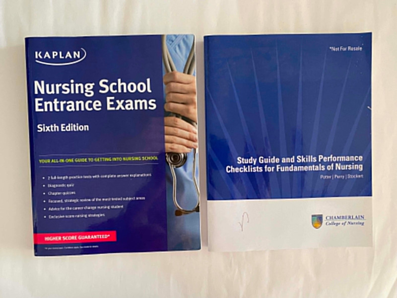 Kaplan Nursing Exams PLUS FREE Chamberlain Study Guide nursing book Paper back