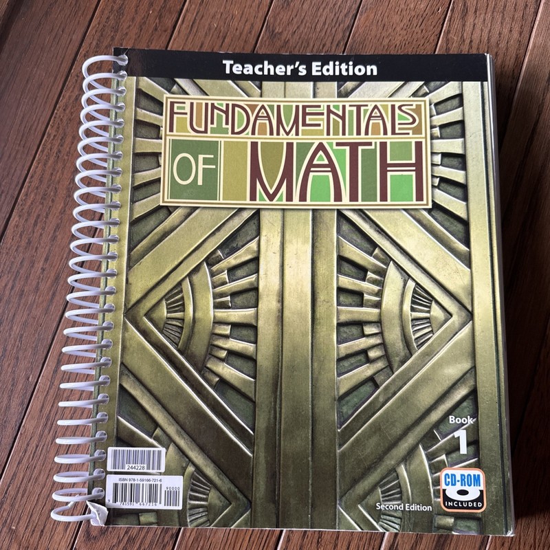 BJU FUNDAMENTALS OF MATH TEACHERS EDITION BOOK 1 & 2