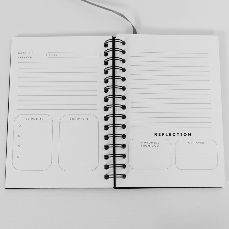 Black Silver Guided Journal Inspirational Sermon Reflection 148 Pages A5 Size gallery