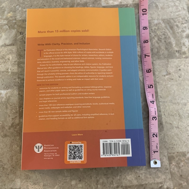 Publication Manual of the American Psychological Association 7th Edition APA PB! gallery