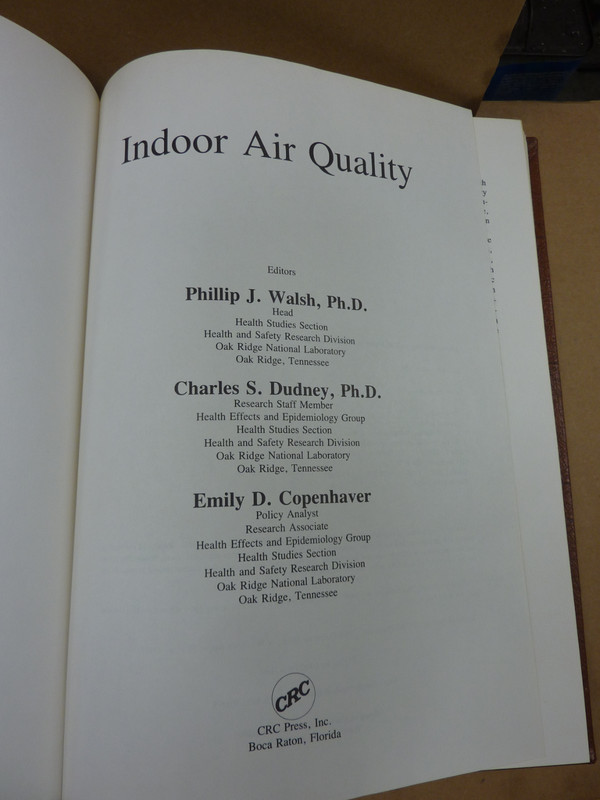 Indoor Air Quality Phillip J Walsh CRC Press Hardcover gallery