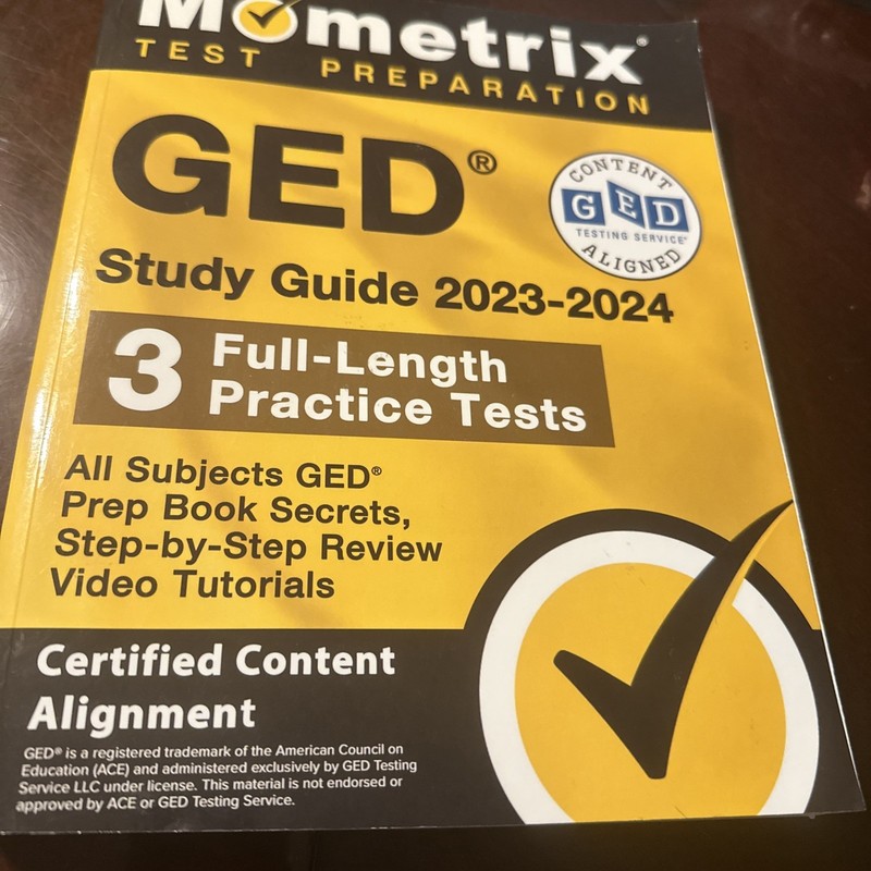 GED Study Guide 2023-2024 All Subjects – 3 Full-Length Practice Test – VERY GOOD