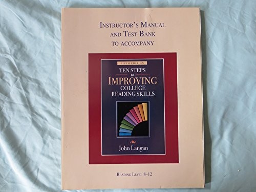 INSTRUCTOR’S MANUAL AND TEST BANK TO ACCOMPANY TEN STEPS By John Langan *VG+*