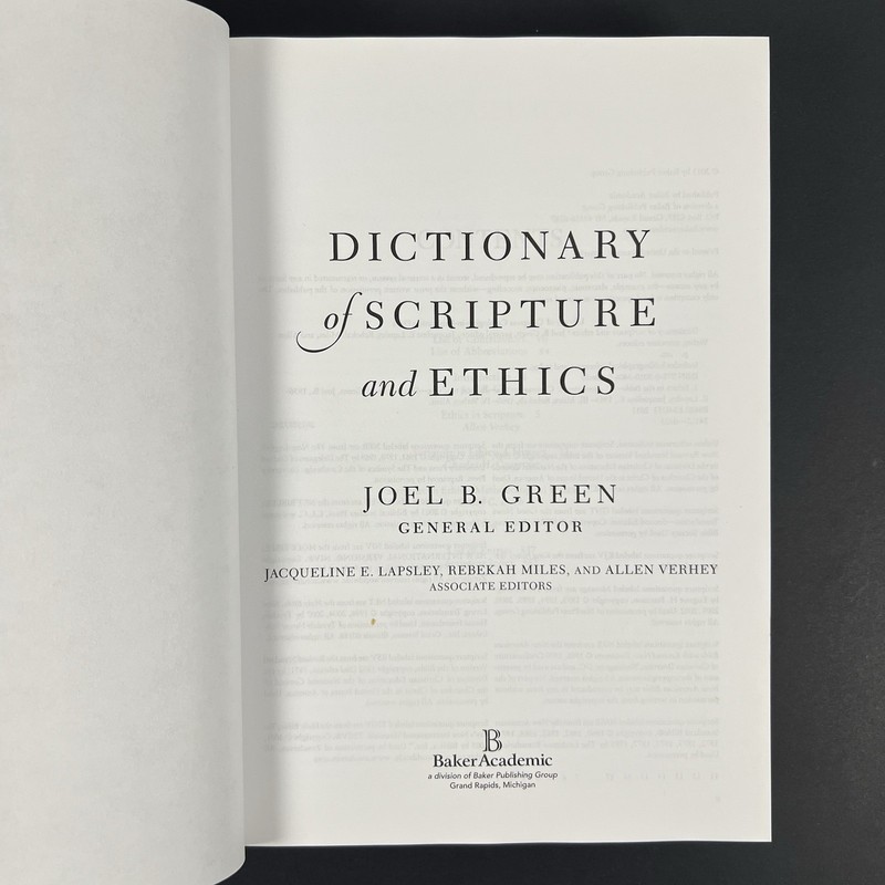 Dictionary of Scripture and Ethics Joel B. Green 2011 Hardcover HC/DJ Theology gallery
