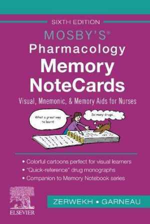 Mosby’s Pharmacology Memory NoteCards – Spiral-bound, by Zerwekh EdD RN – Good