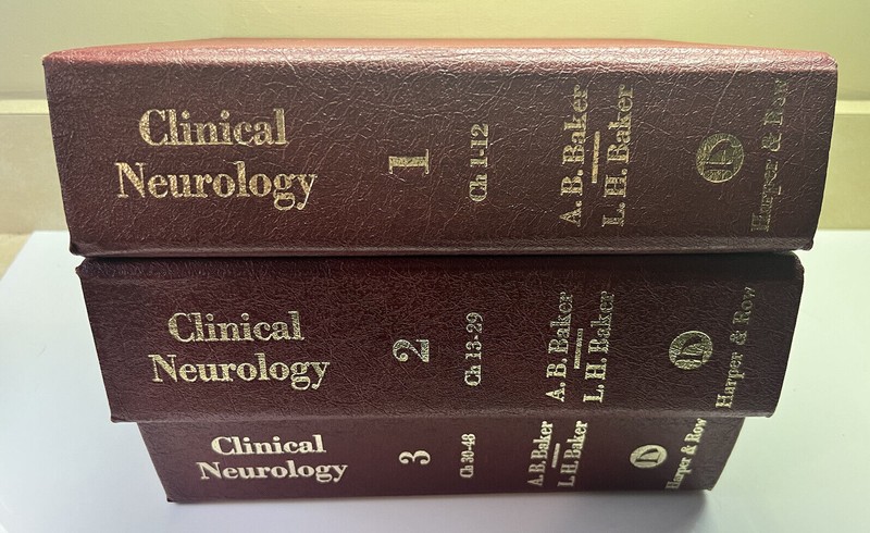 Clinical Neurology Harper Row Ab Baker 1975 Volume 1 2 3 Doctor Book Set Lot