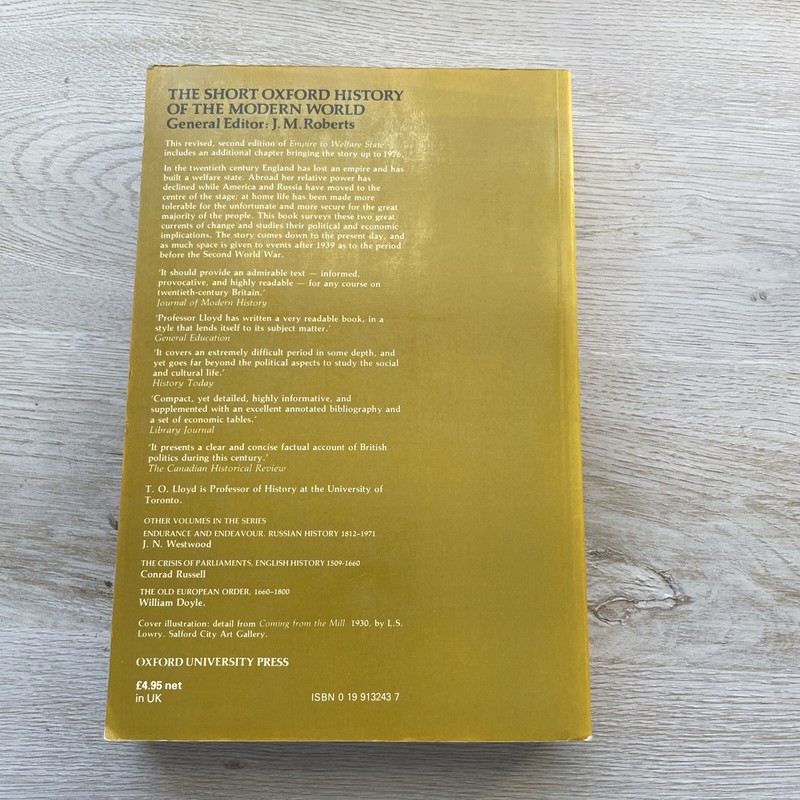 Short Oxford History of the Modern World Ser.: Empire to Welfare State : English gallery