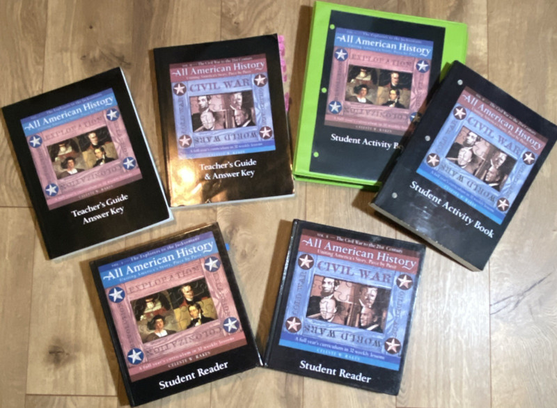 Homeschool All American History TWO COMPLETE SETS ! vol. 1 & 2