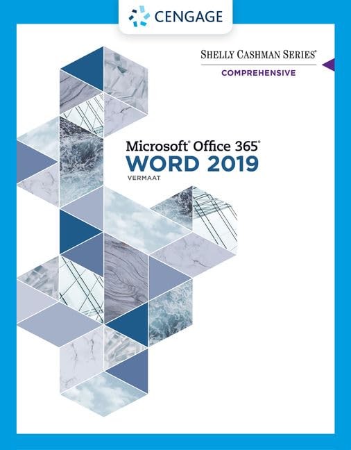 Shelly Cashman Series Microsoft Office 365 & Word 2019 Comprehensive (MindTa…