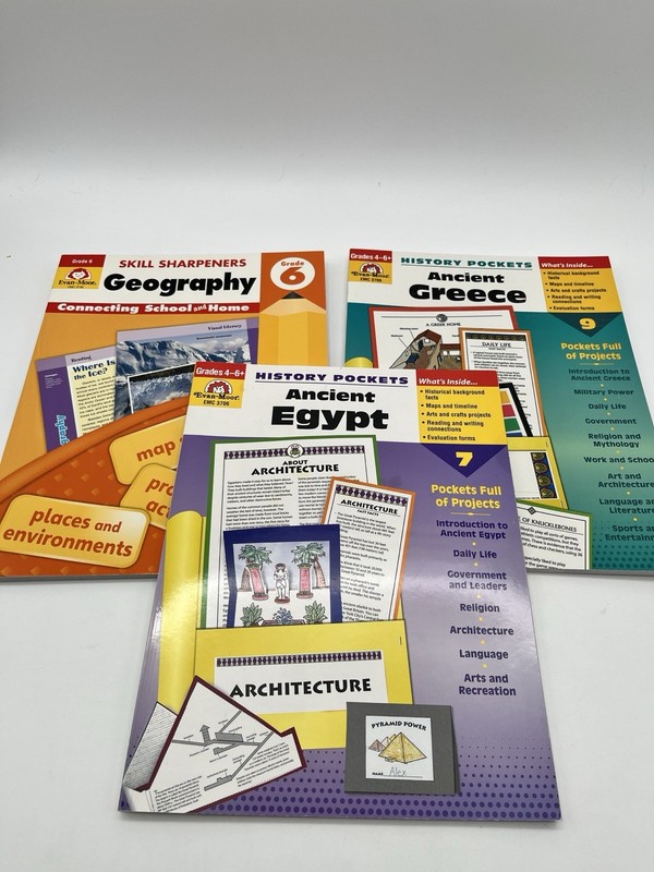 Evan-Moor Grades 4-6 Geography History Workbook Lot Homeschool Education Set