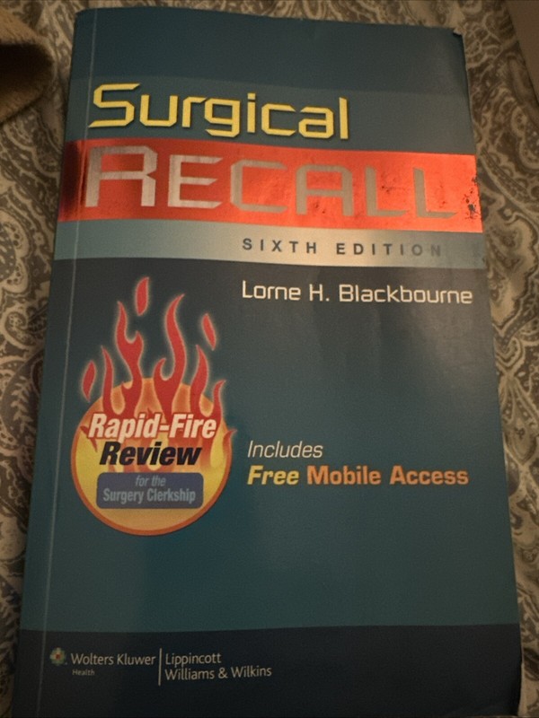 Recall Ser.: Surgical Recall by Lorne H. Blackbourne (2011, Trade Paperback) gallery