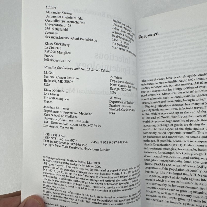Modern Infectious Disease Epidemiology: Concepts, Methods Springer gallery