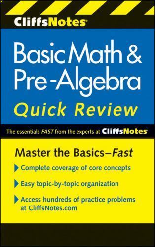 CliffsNotes Basic Math & Pre-Algebra Quick – paperback, 0470880406, Jerry Bobrow