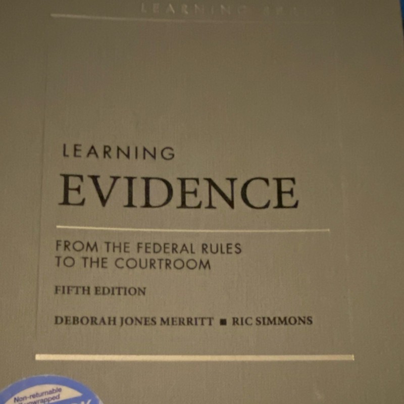 West Academic Learning Evidence Fifth Edition Hardcover Merritt Simmons
