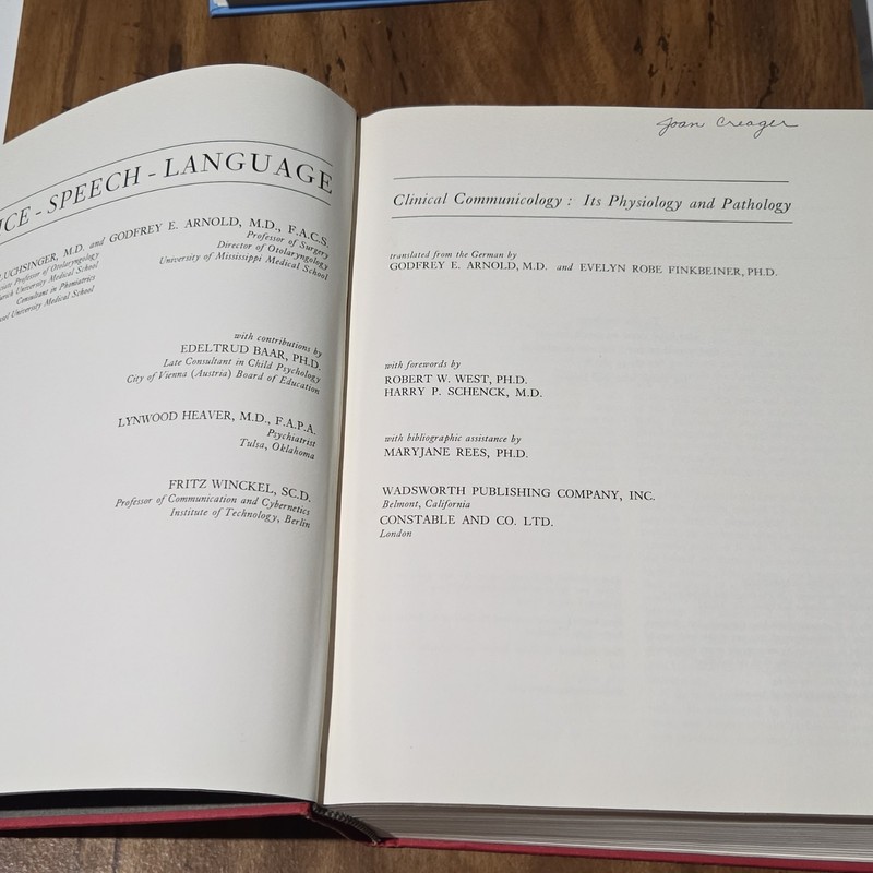Luchsinger Arnold Voice-Speech-Language Clinical Communicology HC 1965 Trans gallery