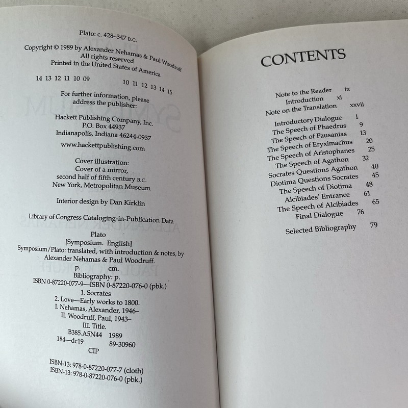 Hackett Classics Ser.: Symposium by Plato (1989, Trade Paperback) gallery
