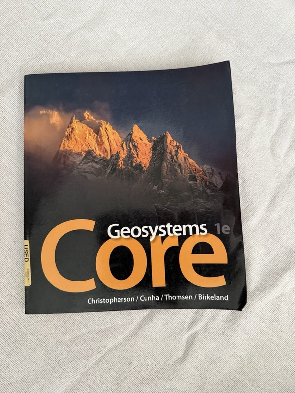 Geosystems Core 1e Christopherson Cunha Thomsen Birkeland 2017 Pearson Black PB