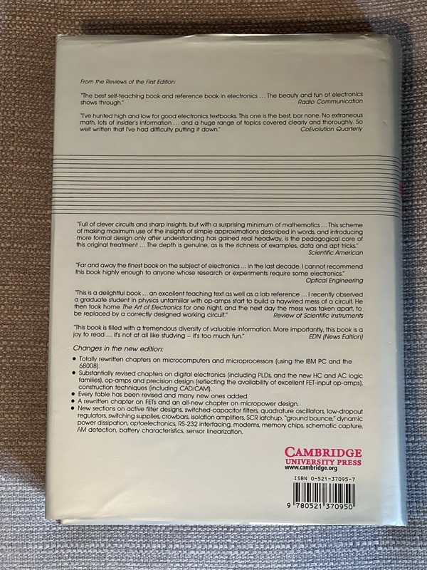 The Art of Electronics, 2nd Ed., Paul Horowitz, Winfield Hill, Hardback gallery