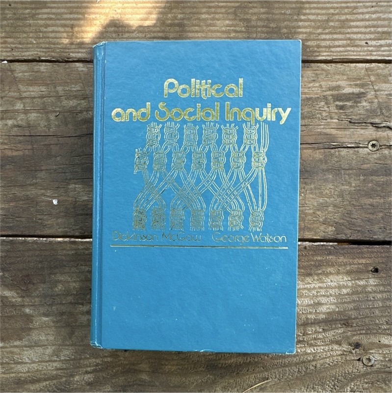 Political and Social Inquiry Hardcover 1980 Wiley Series Dickinson McGaw 293p