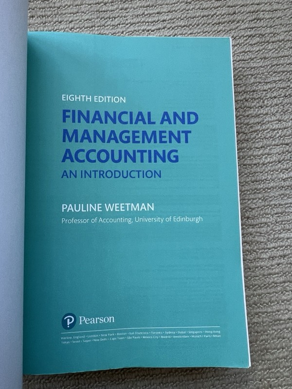 Financial And Management Accounting An Introduction Pauline Weetman Textbook gallery
