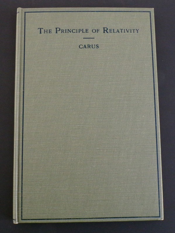 Rare 1st ed The Principle of Relativity by Carus with D.J. 2 book lot 1913 1904 gallery